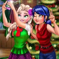 Ladybug และ Elsa Xmas Selfie