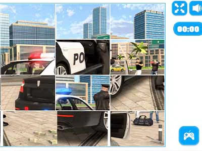 Cartoon Police Slide រូបថតអេក្រង់ហ្គេម