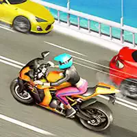Otoyol Binici Motosiklet Yarışçısı 3D
