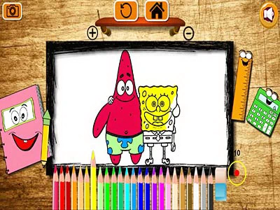 Bts Sponge Bob Coloring თამაშის სკრინშოტი