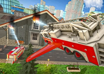 Flying Fire Truck Driving Sim խաղի սքրինշոթ