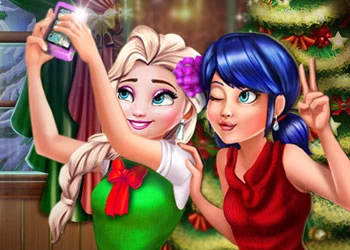 Selfie De Navidad De Ladybug Y Elsa captura de pantalla del juego