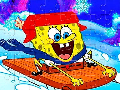 Zimowe Puzzle Spongeboba zrzut ekranu gry